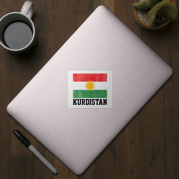 Kurdistan / Faded Vintage-Style Flag Design by DankFutura